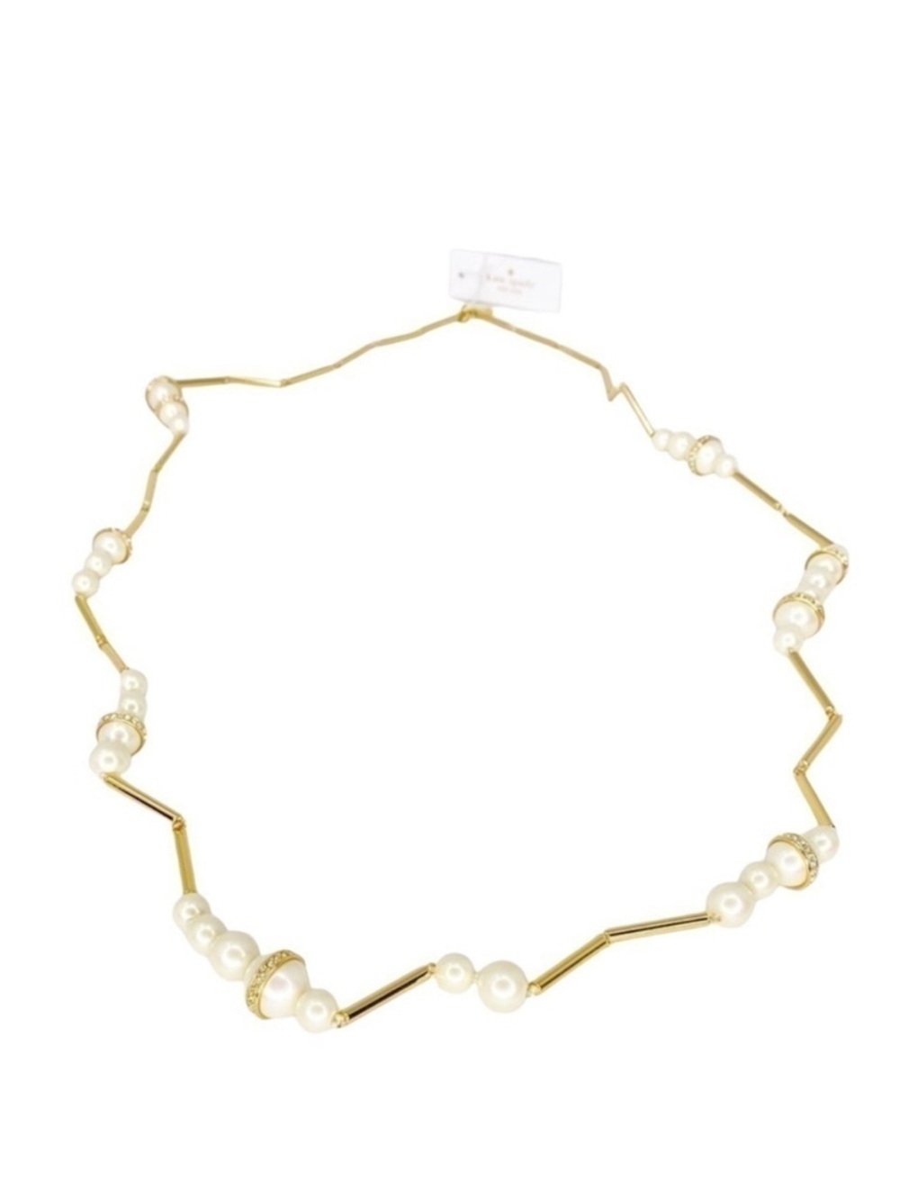 Kate Spade Necklace “Purely Pearly”Pearl Gold Pavé 40” Long Pearlcore New $148